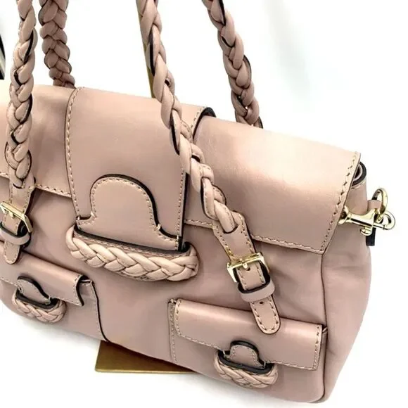 Auth Valentino Gavarini Histoire Satchel Preloved Pristine Pale Pink Beige - Picture 5 of 16